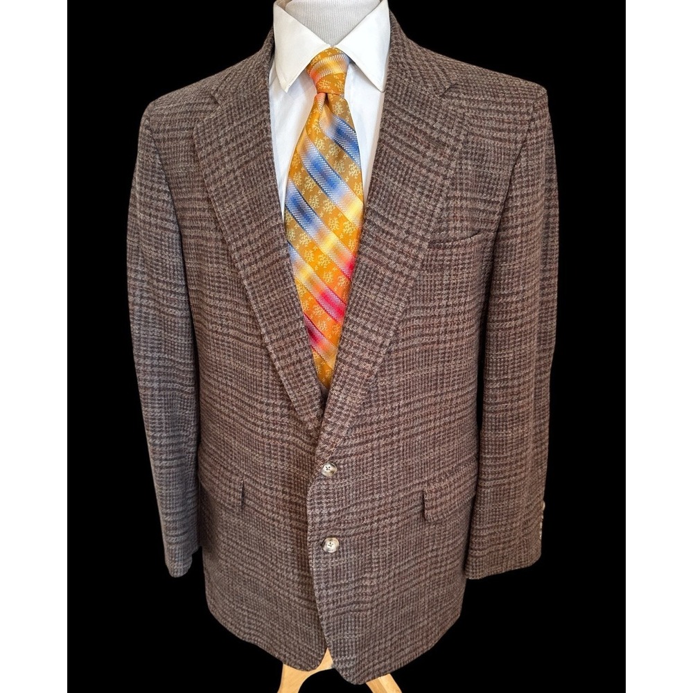 Vintage Corbin Men's Sport Coat Sz 44R  Tweed Wool Blazer Jacket Made in USA